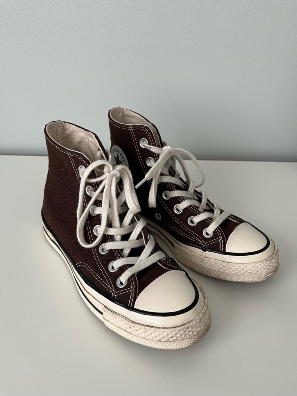 Converse High Top Sneakers - Brown & White